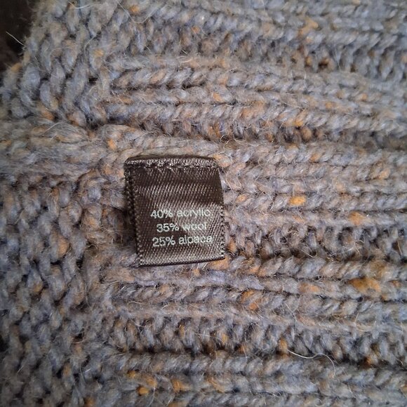 Peruvian Connection Women's M/L Gray Knit Wool Alpaca Blend Cocoon Open Sweater - Picture 6 of 10